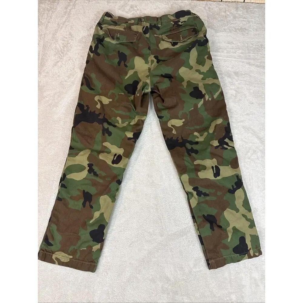 J.Crew Chino Pants Mens 32 X 30 Camo 100% Cotton Relaxed Fit Green Woodland